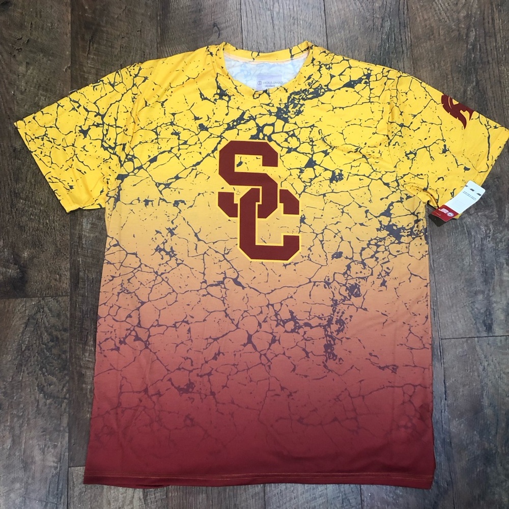 Holloway Men's NCAA USC Trojans Cotton-Touch Poly Marble Tee Large